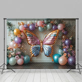 Aperturee - Aperturee Floral Fancy Butterfly Balloon Arch Wedding Backdrop
